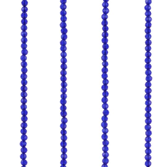 Blue Faceted Glass Round Beads, 2.8mm by Bead Landing™